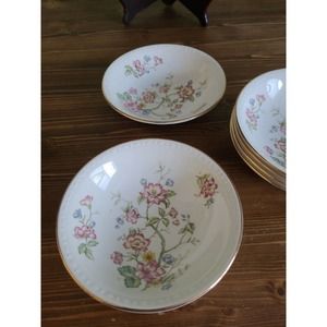 Vintage Homer Laughlin Eggshell Georgian desert bowls pink and blue flowers